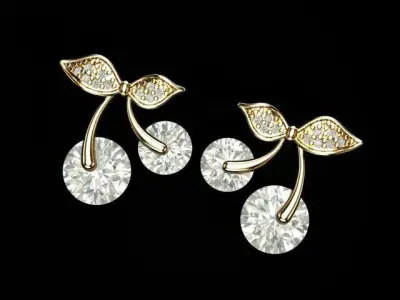 Cherry earrings Free 3D print model