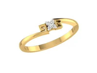 Light Weight Yellow Gold Diamond Ring  3dm and stl   -ZA RN 1360 3D print model