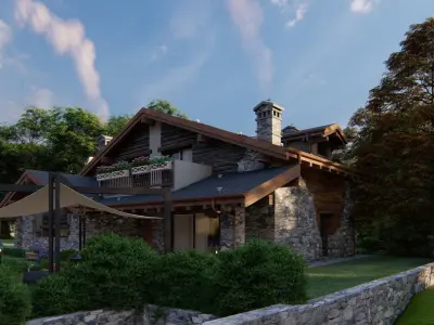 Architecture - Alpine house 3d 3D model