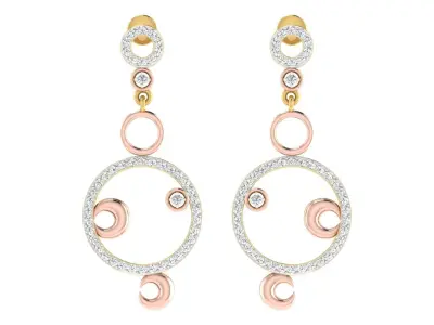 Women Drop Earrings 3dm STL OBJ FBX Renders Details 3D print model 13