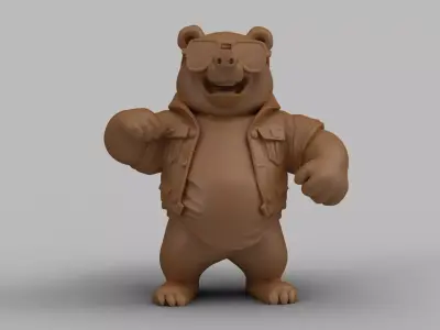 Cool Bear Figurine 3D print model
