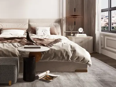 Home French decoration bedroom villa 3D model