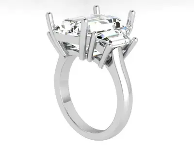 Emerald Diamond Ring 3896 3D print model
