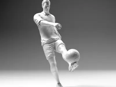 Footballer 02 Footstrike 01 Stl 3D print model
