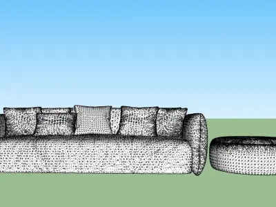 Detailed sofa SketchUp 2019 Free 3D model