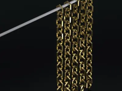 Chains pile of metal screws 3D model