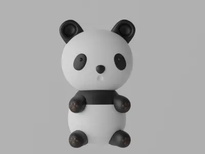 Cartoon Cute Panda Bear 3D model