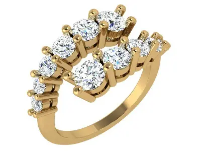 Round Diamond Spiral Ring 3893 3D print model