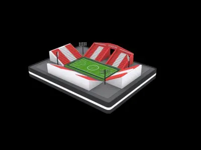 Stadium low poly pack Low-poly 3D model