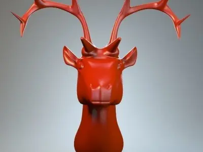 Deer head 02 P 3D print model
