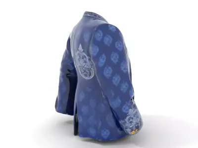 Royal Blue Embroidered Jacket model pack Low-poly 3D model