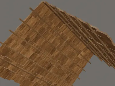 Roof - Old Wooden Lowpoly Gameready Low-poly 3D model