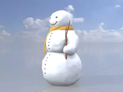 Snowman Version 2 Low-poly 3D model