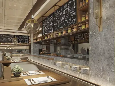 Restaurant Interior Design 3D model