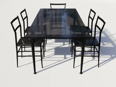 Outdoortablechairsglass 3D model