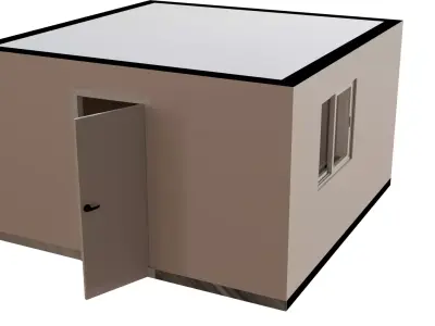 Minimalist Small Room Exterior  Low-Poly 3D House Model Low-poly 3D model