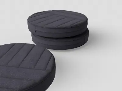 Crash Pad Lounge Chair in tweed Low-poly 3D model