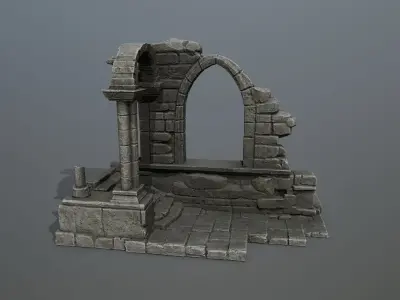 Ruin Gate Low-poly 3D model