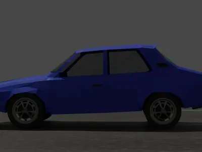 Renault 12 Low Poly 3d Model Low-poly 3D model