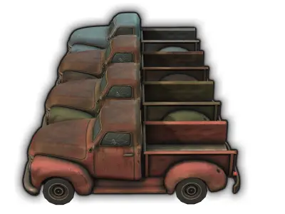 Old Truck Low-poly 3D model