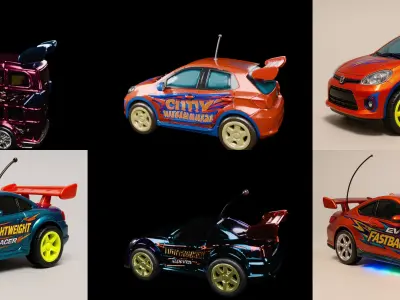 Controled Car bundle 3 pack 100 glb 3D model