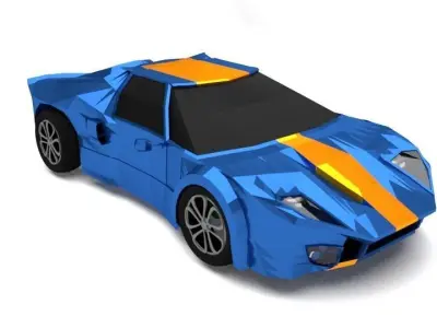 lowpoly race car Low-poly 3D model