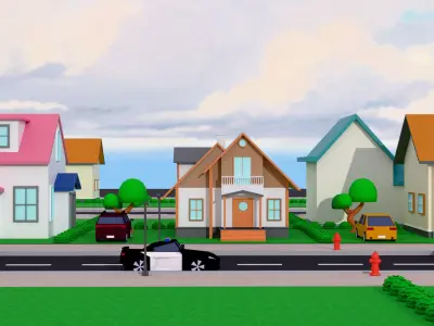 Lowpoly house Low-poly 3D model