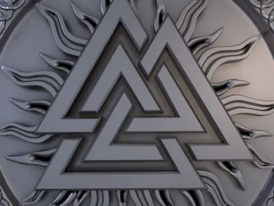 Scandinavian pendant valknut 3D print model
