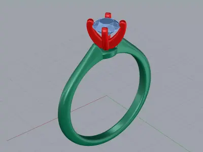 Solitaire Engagement Ring 3D print model 15