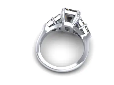 Four Stone Wedding Ring V6 3D print model