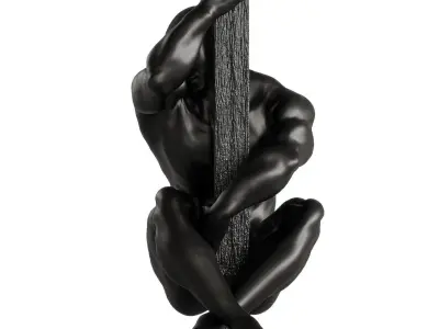 Decoration Statue of naked male body and column 3D model