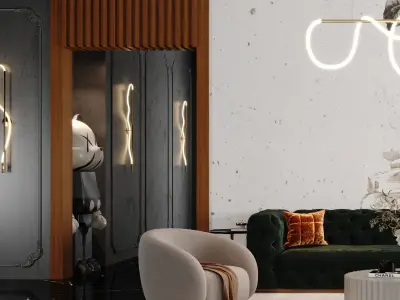 Modern Luxury living room 3D model 3D model