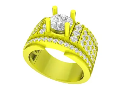 7089 Luxury Korean style diamond men ring  3D print model