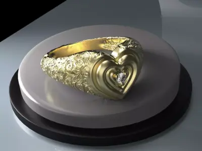 golden love ring Free 3D print model