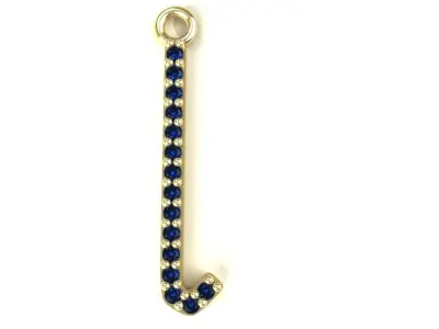 Diamond L Pendant Gold Silver Platinum Luxury Jewelry 3D print model