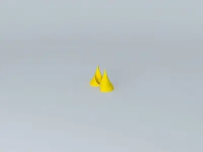 Spherocone pair of silver stud earrings Free 3D model