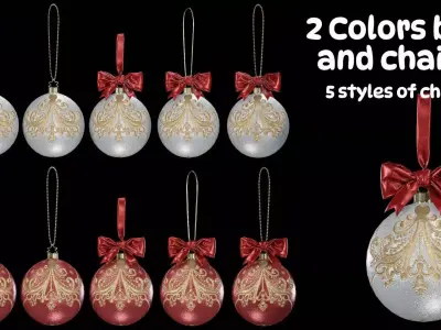 Christmas ornaments style5 3D model