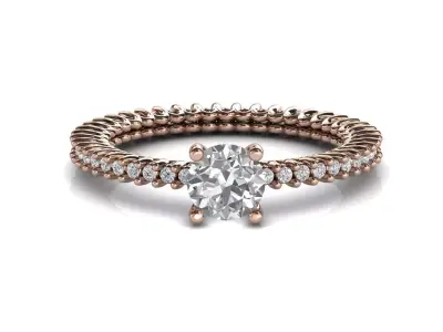 STL 3DM Print Ready Women Diamond Ring Lightweight Printable  3D print model 78