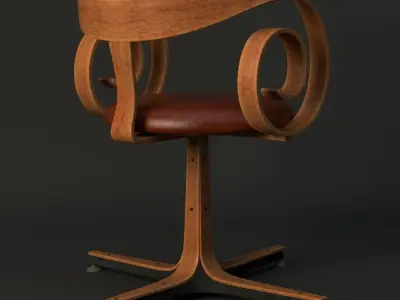 Pair George Mulhauser Plycraft Desk Chairs 3D model