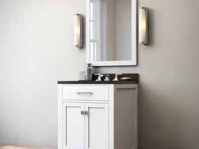 RH HUTTON POWDER ROOM VANITY 3D model