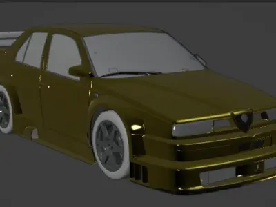 Alfa Romeo Racing Car Low-poly 3D model