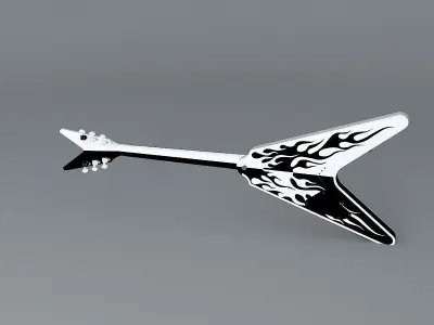 Michael Schenker singnature flame v guitar Free 3D model