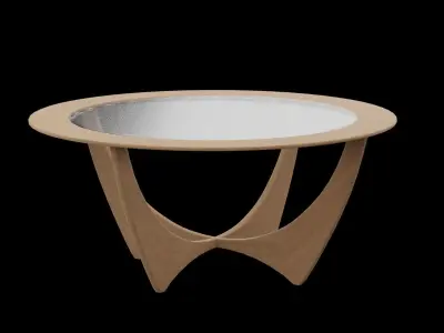 Glass Circular Table Low-poly 3D model
