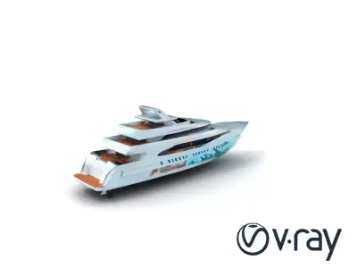 Underwater Glass-Hull Superyacht 3D model pack Low-poly 3D model