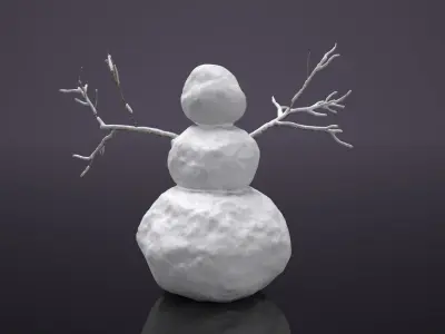 Snowman Low-poly 3D model