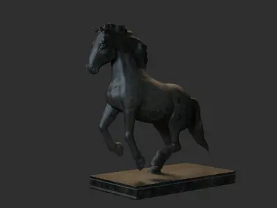 carving horse and marble stone sculpture statue  3D model
