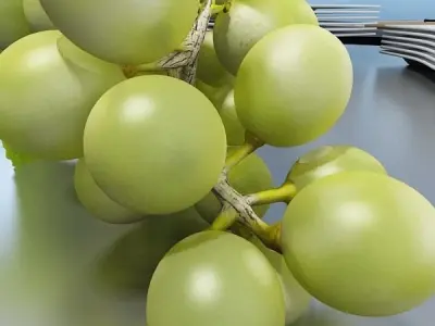 Green Grapes High Detail 3D model