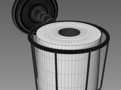 Luxury Gold Color Brass Bathroom Accessories Set 3D model