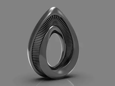 lockpad tear shaped ring 3D print model