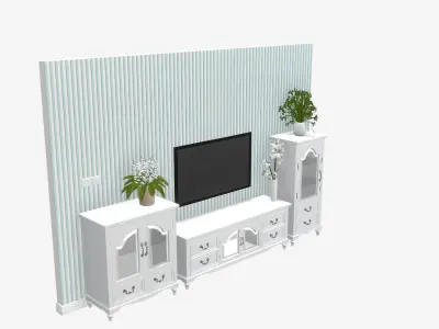 Deco TV Wall PBR 3D model